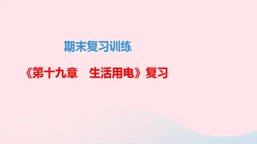 九年级物理全册期末复习训练第十九章生活用电课件新版
