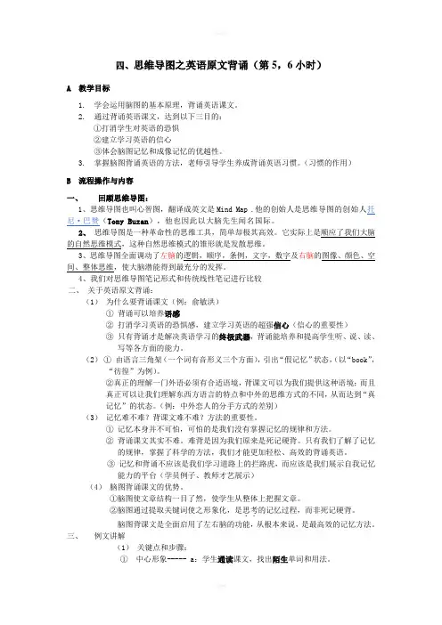 思维脑图背课文流程