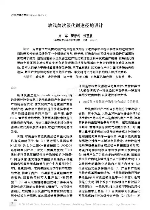 放线菌次级代谢途径的设计
