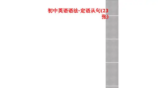 初中英语语法-定语从句(23张)