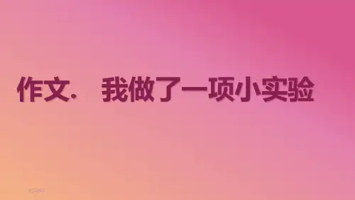 《作文.   我做了一项小实验》PPT课件