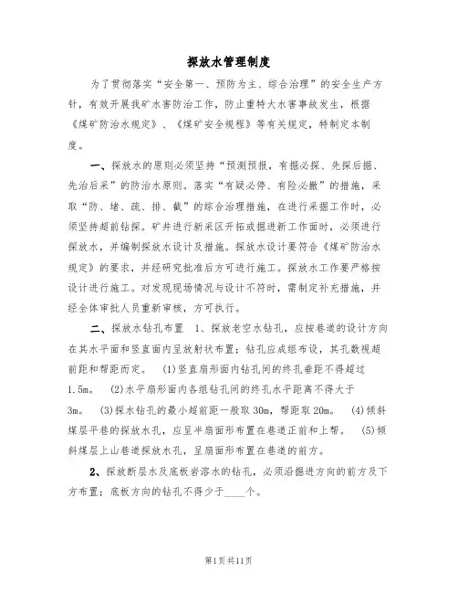 探放水管理制度（5篇）