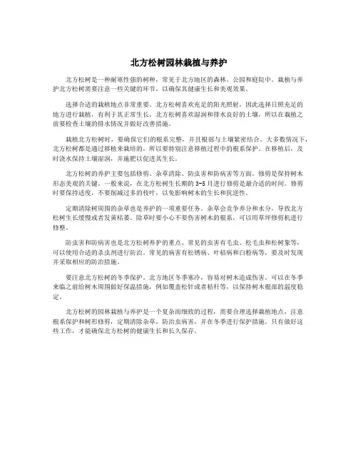 北方松树园林栽植与养护