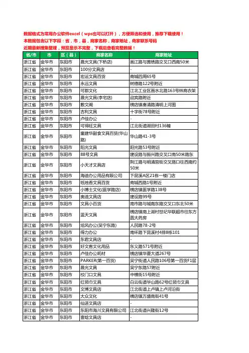 2020新版浙江省金华市东阳市办公用品工商企业公司商家名录名单联系电话号码地址大全114家