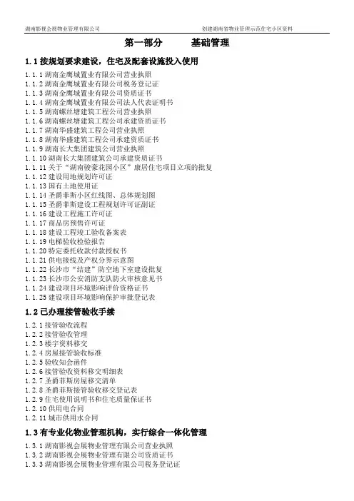 圣爵菲斯创优资料目录汇编