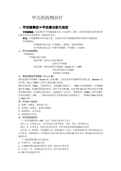 甲亢的药物治疗