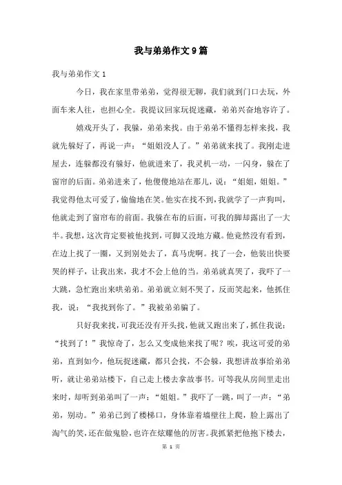 我与弟弟作文9篇