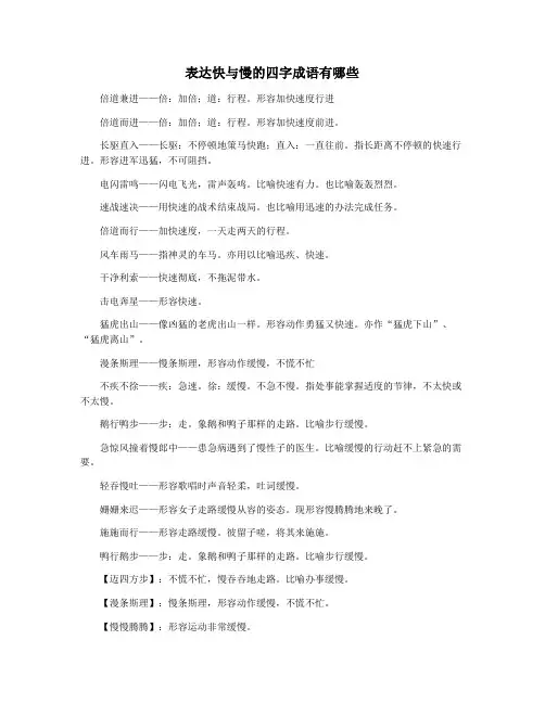 表达快与慢的四字成语有哪些