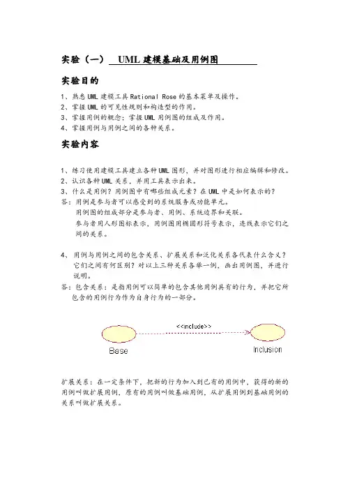 UML统一建模语言实验报告