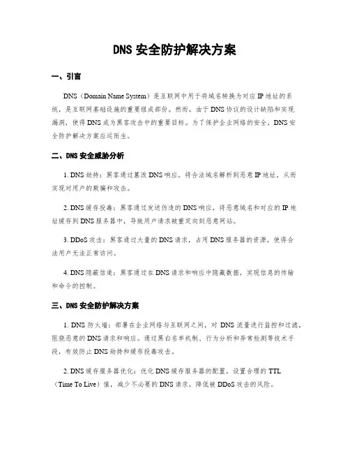 DNS安全防护解决方案
