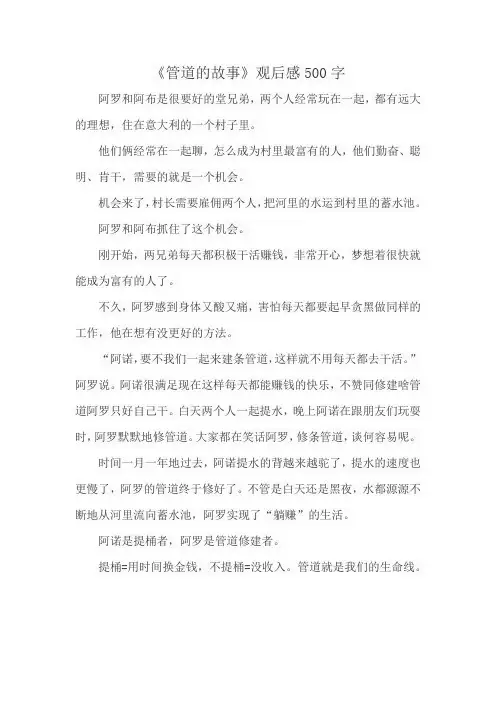 《管道的故事》观后感500字