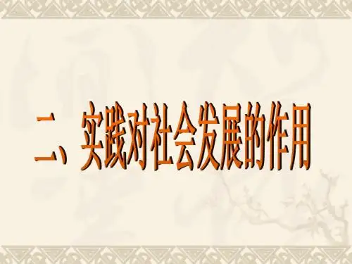 实践对社会发展的作用解读