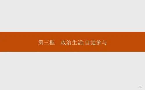 高一政治人教版必修2课件：1.3 政治生活：自觉参与