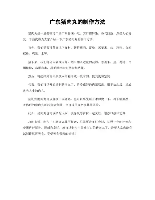 广东猪肉丸的制作方法