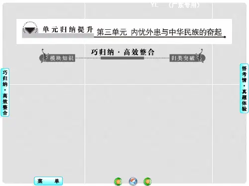 高考历史一轮总复习 第三单元 内忧外患与中华民族的奋起单元归纳提升课件 岳麓版