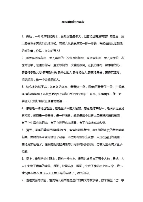 好段落摘抄四年级