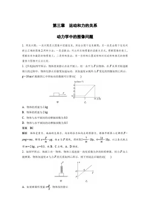 动力学中的图像问题-高中物理第三章专项练习