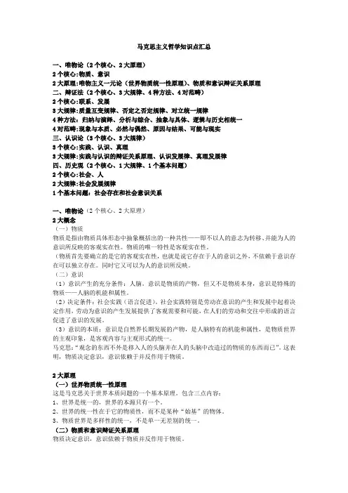 (完整版)马克思主义哲学知识点汇总