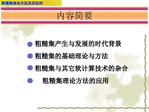 粗糙集理论方法及其应用ppt课件