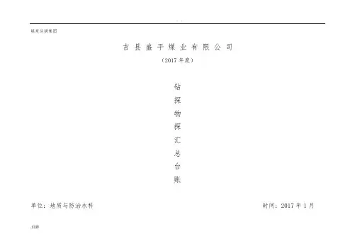 采掘工作面钻探物探汇总台账1