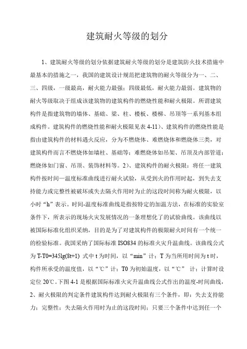 建筑耐火等级的划分