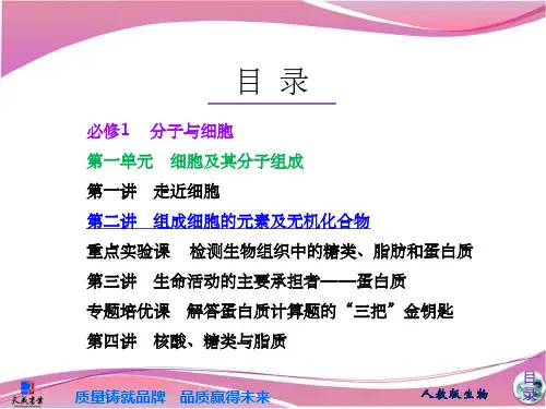 必修1第一单元细胞及其分子组成