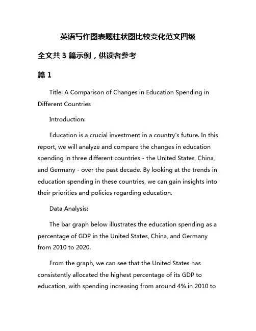 英语写作图表题柱状图比较变化范文四级