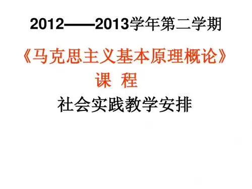 社会实践教学安排(马原)2013.3(1)
