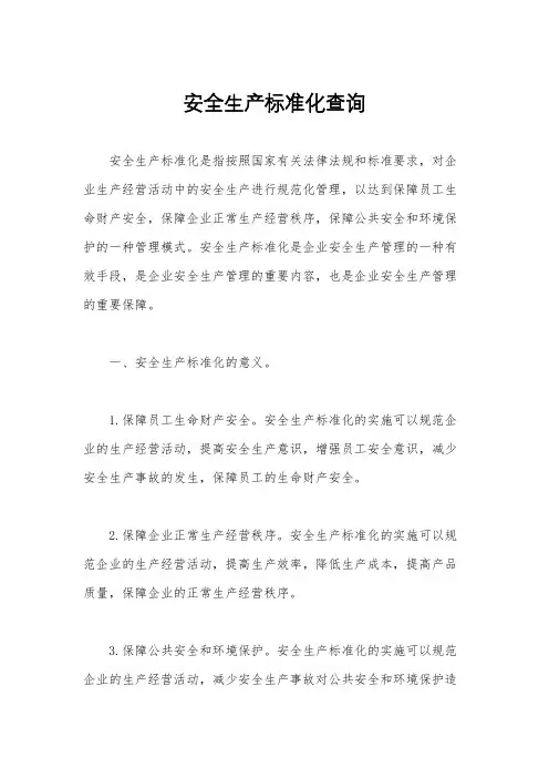 安全生产标准化查询
