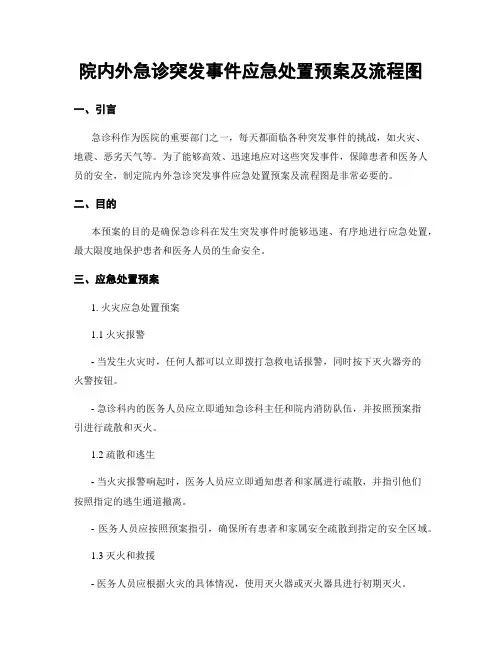 院内外急诊突发事件应急处置预案及流程图