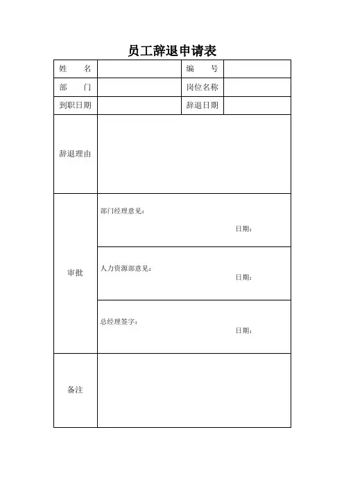 解聘员工申请表