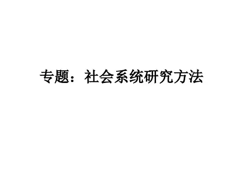 社会系统研究方法