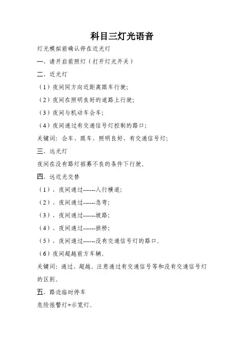 科目三灯光语音