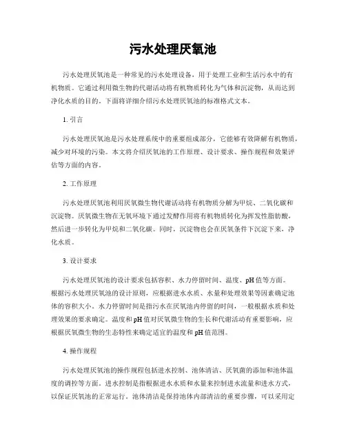 污水处理厌氧池