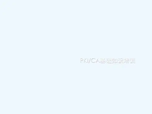 PKICA基础知识培训