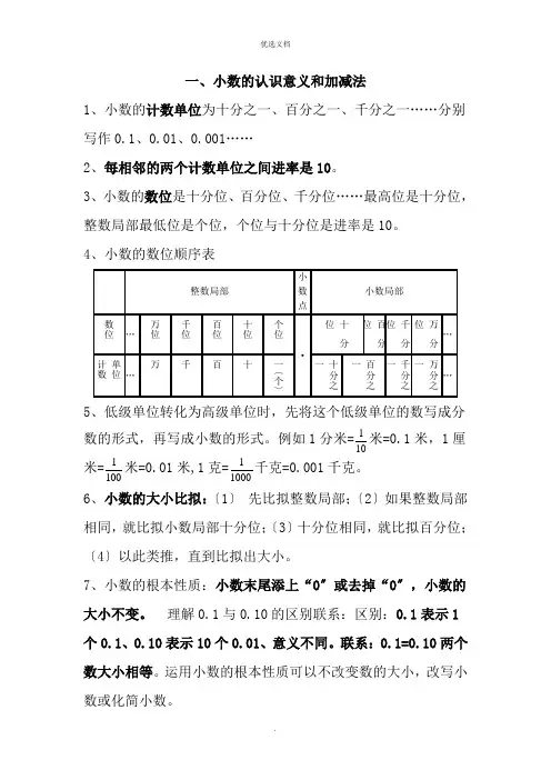 新北师大版四年级数学下册知识点归纳及易错题 (2)