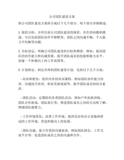 公司团队建设方案