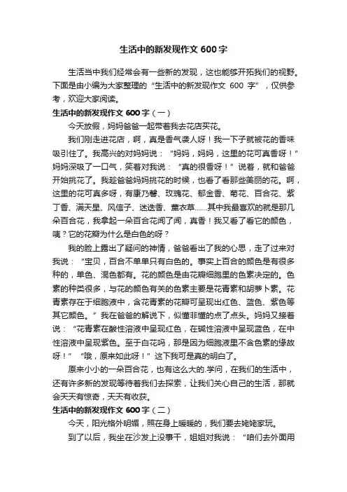 生活中的新发现作文600字