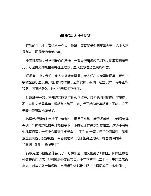 调皮蛋大王作文