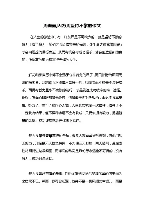我美丽,因为我坚持不懈的作文