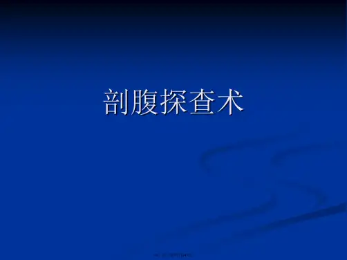 剖腹探查术PPT课件