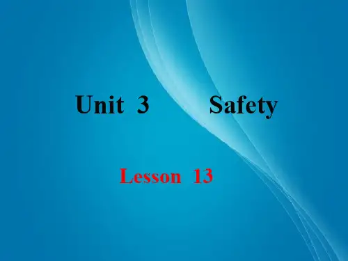 九年级英语上册 Unit 3 Safety Lesson 13 Be Careful, Danny 冀教版