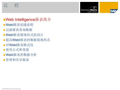 WebI报表设计基础