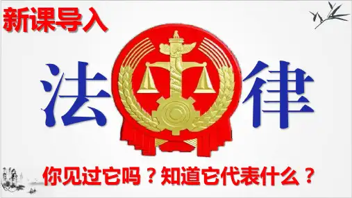 人教版道德与法治七年级下生活需要法律课件(共24张PPT)