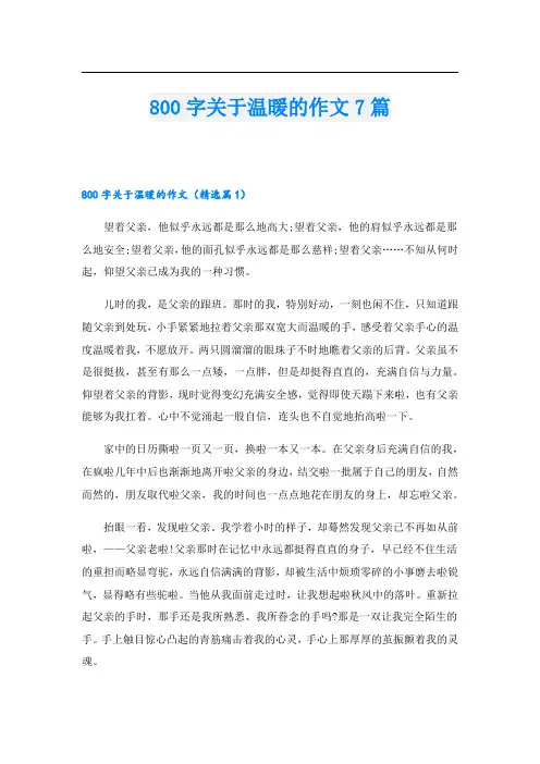 800字关于温暖的作文7篇