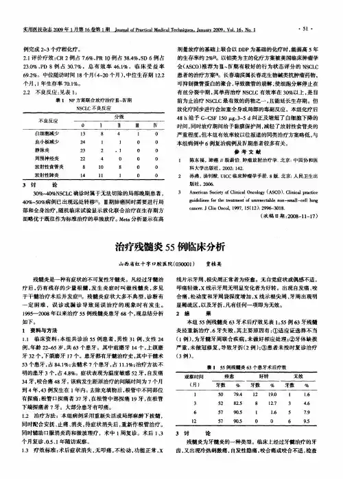 治疗残髓炎55例临床分析