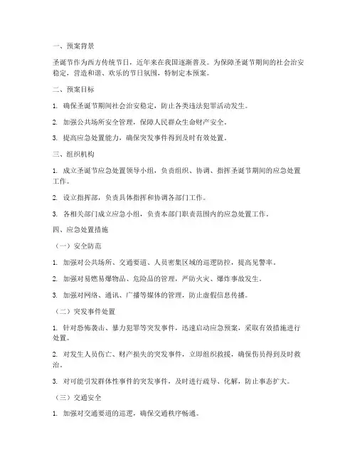 圣诞节处置预案