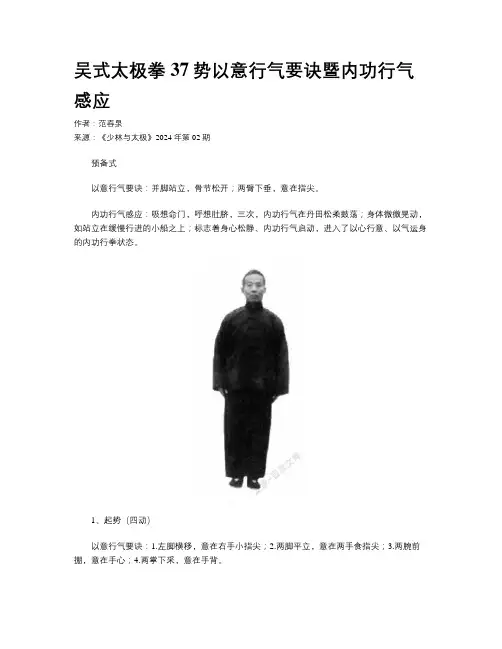 吴式太极拳37势以意行气要诀暨内功行气感应