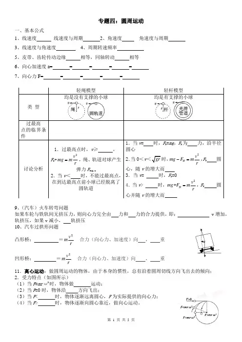 专题四圆周运动