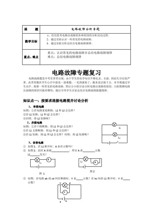 电路故障分析专题